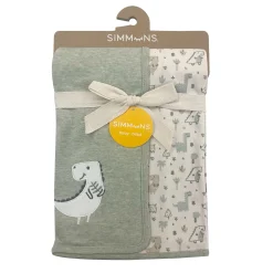 Jersey Blanket Dino Sage