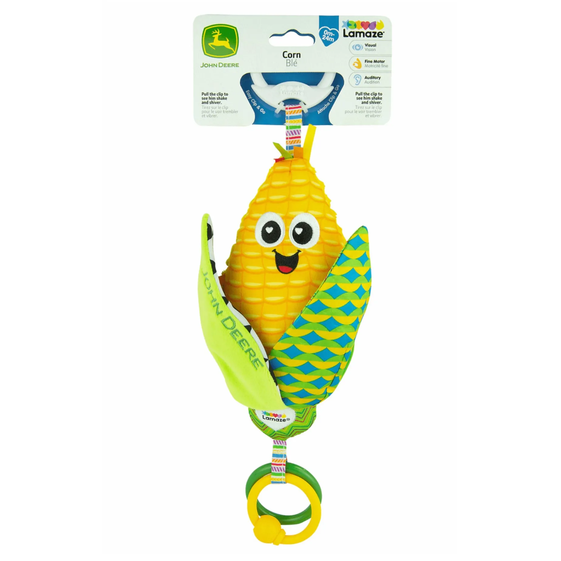 John Deere Clip & Go - Corn E. Cobb™ Baby Toy