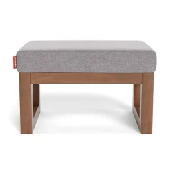 Joya Ottoman - Pebble Grey / Walnut