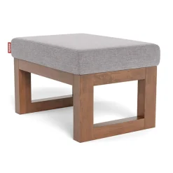 Joya Ottoman - Pebble Grey / Walnut
