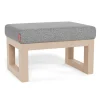 Joya Ottoman - Pepper Grey / Maple