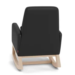 Joya Rocking Chair - Black Leather / Natural Wood
