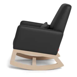 Joya Rocking Chair - Black Leather / Natural Wood