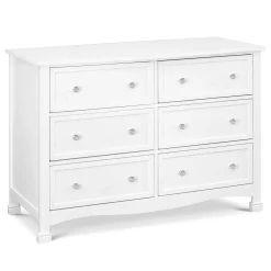 Kalani 6-Drawer Double Wide Dresser - White Finish