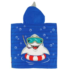 Kid Hooded Towel - Surfer Shark