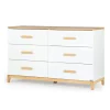 LaLa Big 6-drawer Dresser - White/Natural