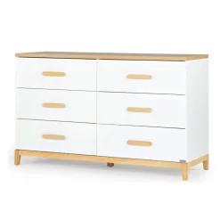 LaLa Big 6-drawer Dresser - White/Natural