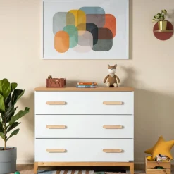 LaLa Little 3-Drawer Dresser - White/Natural