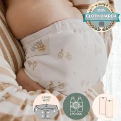 Large Elastic Cloth Diaper 10-35lb - Bicycle
