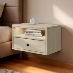 LED Nightstand - Sazena Bleached Oak