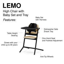 Lemo 3-in-1 High Chair + Training Tower Set