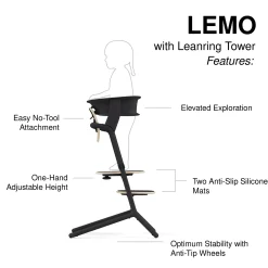 Lemo 3-in-1 High Chair + Training Tower Set