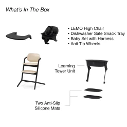 Lemo 3-in-1 High Chair + Training Tower Set