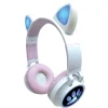 Lexibook - 2 in 1 Bluetooth® and Wired Headphones with lights - Cat Ear