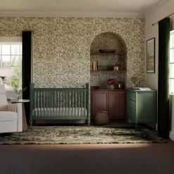 Liberty 3-in-1 Convertible Spindle Crib With Conversion Kit - Forest Green