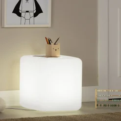 Lighted Kids Stool / Nightstand - Sweedi White