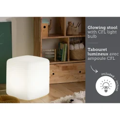 Lighted Kids Stool / Nightstand - Sweedi White