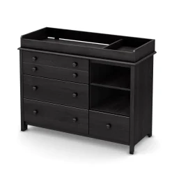 Little Smileys Changing Table with Station - Gray Oak