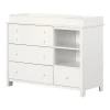 Little Smileys Changing Table with Station - Pure White