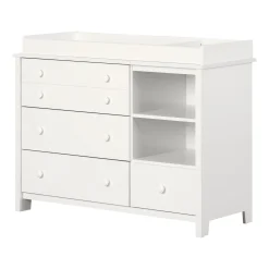 Little Smileys Changing Table with Station - Pure White