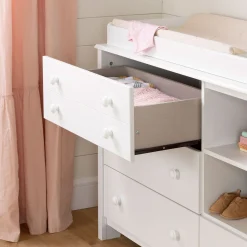 Little Smileys Changing Table with Station - Pure White