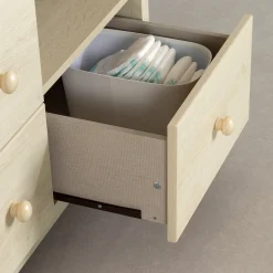 Little Smileys Changing Table with Removable Station - Bleached Oak