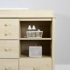 Little Smileys Changing Table with Removable Station - Bleached Oak