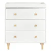 Lolly 3-Drawer Changer Dresser with Removable Changing Tray - White / Natural
