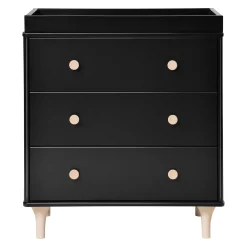 Lolly 3-Drawer Changer Dresser with Removable Changing Tray - Black / Washed Natural