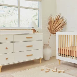 Lolly 6-Drawer Double Dresser - White / Natural