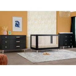 Lolly 6-Drawer Double Dresser - Black / Washed Natural