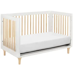 Lolly 3-in-1 Convertible Crib with Toddler Bed Conversion - White / Natural