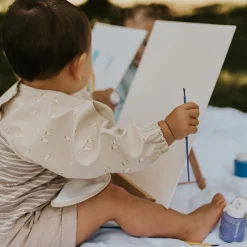 Long-sleeved Bib with integrated pocket 6-24m -Dogs