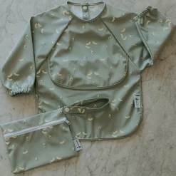 Long-sleeved Bib with integrated pocket 6-24m - Avocat toast