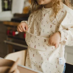 Long-sleeved Bib with integrated pocket 6-24m - Les Fleurs