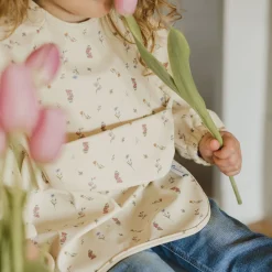 Long-sleeved Bib with integrated pocket 6-24m - Les Fleurs