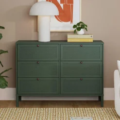 Margot 6 Drawers Dresser - Forest Green