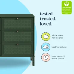 Margot 6 Drawers Dresser - Forest Green