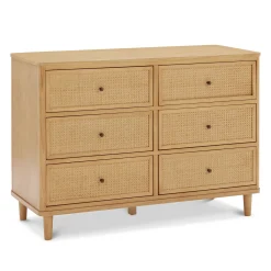 Marin with Cane 6 Drawer Assembled Dresser - Honey and Honey Cane