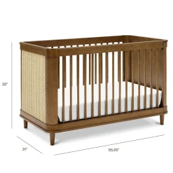 Marin with Cane 3-in-1 Convertible Crib - Walnut