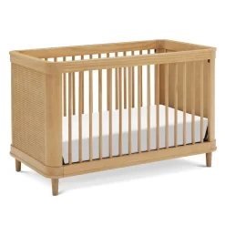 Marin with Cane 3-in-1 Convertible Crib - Honey and Honey Cane