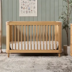Marin with Cane 3-in-1 Convertible Crib - Honey and Honey Cane