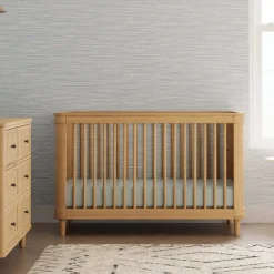 Marin with Cane 3-in-1 Convertible Crib - Honey and Honey Cane