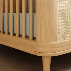 Marin with Cane 3-in-1 Convertible Crib - Honey and Honey Cane