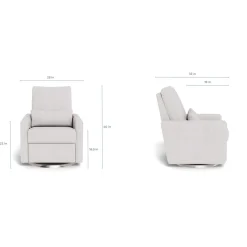 Matera Rocking, Swivel and Reclining Armchair - Dune / Steel