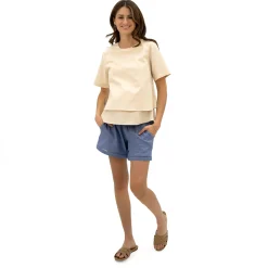 Maternity Chambray Shorts