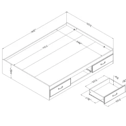 Mates Bed with 3 Drawers - Ulysses Blueberry