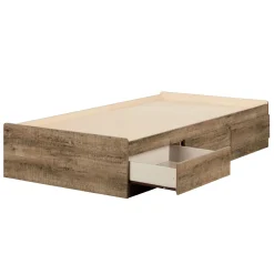 Mates Bed with 3 Drawers - Arlen Weathered Oak