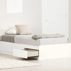 Mates Twin Bed with 3 drawers - Pure White