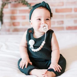 Maxi Wood Pacifier Clip - Pearl